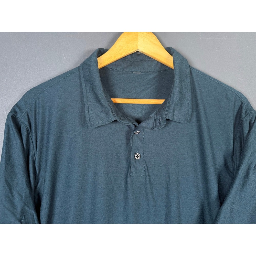 Vuori Strato Tech Polo Mens Large Dark Teal Heather Short Sleeve V188 Shirt